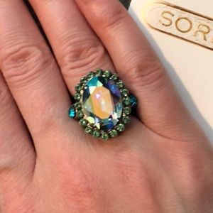 NWT Sorrelli Iridescent Blue Cocktail Ring